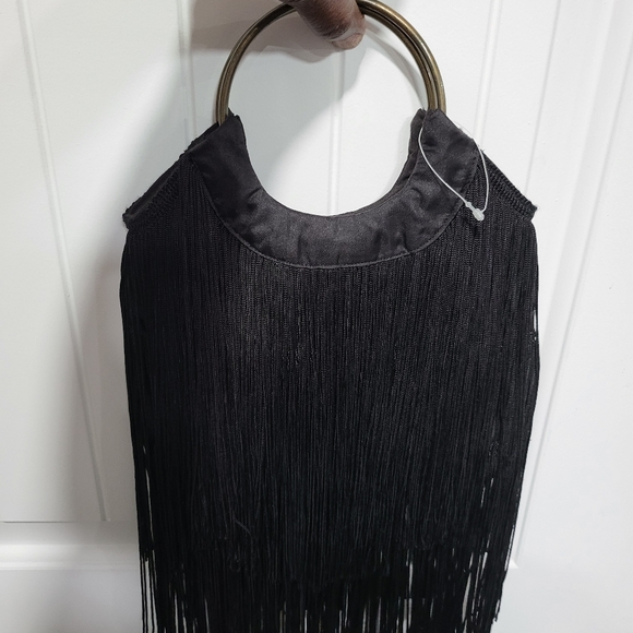 Black fringe handbag - Picture 6 of 6